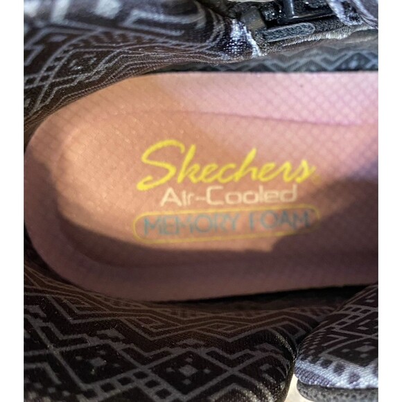 Skechers Ankle Wedge Booties 10 EU 40 Black Memory Foam Grunge Casual Comfort - Picture 9 of 12